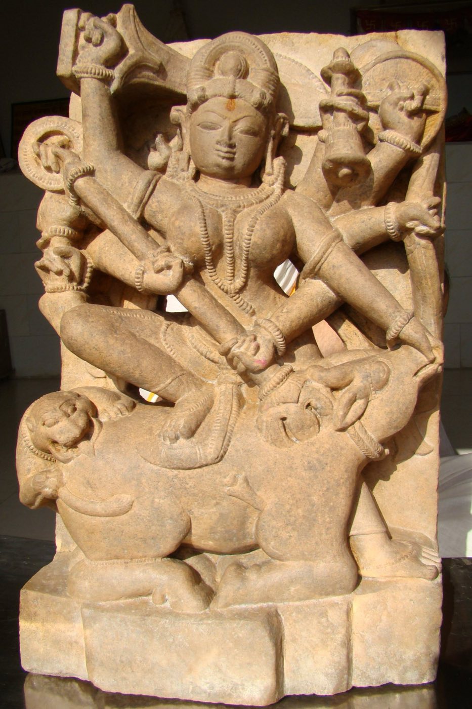 Sculpted devi panel unearthed at Parasnath Durg